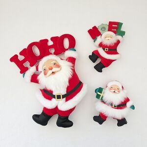 Festive Santa Wall Decor Set - Red and Green